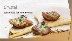  Presentation with foie - Slides consisting of canape with foie gras background and a white colored foreground