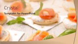  Presentation with salmon - Presentation featuring canape with salmon background and a coral colored foreground