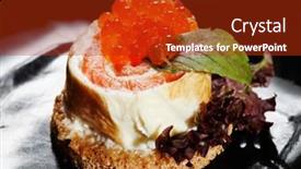 Presentation with salmon - Cool new presentation theme with canape-with-salmon backdrop and a crimson colored foreground