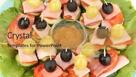  Presentation with plate tectonics earth - Colorful presentation theme enhanced with canapes-on-plate-close-up backdrop and a yellow colored foreground