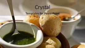  Presentation with green plate - Presentation with bowls with different mojo background and a coral colored foreground