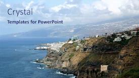  Presentation with atlantic - Cool new theme with canary islands atlantic ocean backdrop and a sky blue colored foreground