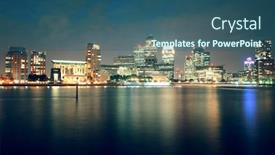  Presentation with london - Theme featuring canary-wharf-business-district background and a ocean colored foreground