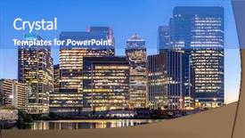  Presentation with financial center - Cool new slides with canary wharf in london backdrop and a teal colored foreground