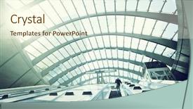  Presentation with london tube - Audience pleasing PPT theme consisting of canary wharf metro station london backdrop and a cream colored foreground