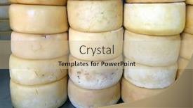  Presentation with cheese - Presentation theme enhanced with canastra-cheese-on-the-shelf background and a soft green colored foreground