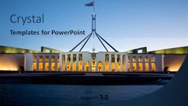  Presentation with debate - Presentation theme featuring canberra-australia-september-30-2014 background and a teal colored foreground