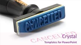  Presentation with stamp - Slides featuring cancel - closeup of cancelled letter background and a pink colored foreground