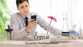  Presentation with reading table - Beautiful PPT theme featuring cancel - disappointed young man sitting backdrop and a soft green colored foreground