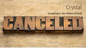  Presentation with social distancing - Amazing theme having canceled-word-abstract-in-vintage backdrop and a coral colored foreground