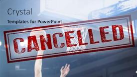  Presentation with basketball - Presentation enhanced with cancelled-basketball-or-sport-event background and a light blue colored foreground