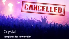  Presentation with covid coronavirus - Theme enhanced with cancelled-concert-or-other-event background and a navy blue colored foreground