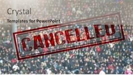  Presentation with covid coronavirus - Presentation design with cancelled-soccer-or-sport-event background and a light gray colored foreground