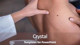  Presentation with clinic - Beautiful PPT layouts featuring cancer - dermatologist examining mole of patient backdrop and a tawny brown colored foreground