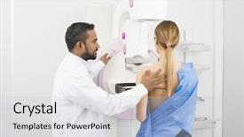  Presentation with cancer - Beautiful PPT theme featuring cancer - doctor standing assisting patient undergoing backdrop and a lemonade colored foreground