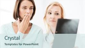  Presentation with patients - PPT theme featuring pregnancy cancer - healthcare and medical concept background and a sky blue colored foreground