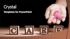  Presentation with cancer care - Slide deck with cancer - word 'care' from wooden block background and a black colored foreground
