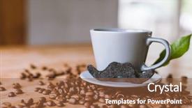  Presentation with coffee cup diary - PPT theme with cancer aliments - cup of coffee background and a  colored foreground