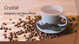  Presentation with pen laptop coffee cup clips - Colorful slides enhanced with cancer aliments - cup of coffee backdrop and a  colored foreground