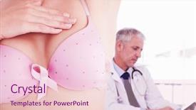  Presentation with breast cancer awareness month - Colorful slide set enhanced with cancer awareness against doctor work backdrop and a lemonade colored foreground