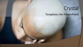 Presentation with bald - Presentation design with cancer bald teenager background and a light blue colored foreground