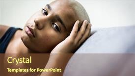  Presentation with bald - Colorful presentation theme enhanced with cancer bald teenager backdrop and a tawny brown colored foreground