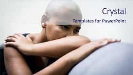  Presentation with bald - Slide set having cancer bald teenager background and a sky blue colored foreground