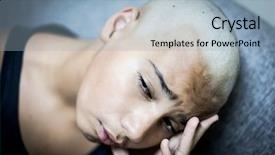  Presentation with childhood cancer - Audience pleasing presentation design consisting of cancer bald teenager backdrop and a light blue colored foreground