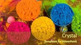  Presentation with cell culture - Amazing slide set having cancer cell culture - assorted bright podwer color samples backdrop and a tawny brown colored foreground