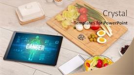  Presentation with cancer - Theme featuring cancer-concept-in-tablet background and a coral colored foreground