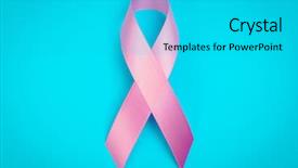  Presentation with world cancer day breast cancer - Beautiful PPT theme featuring cancer day breast cancer awareness backdrop and a cyan colored foreground