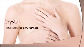  Presentation with nineteenth century woman - Colorful PPT theme enhanced with cancer du sein - beautiful caucasian naked woman covering backdrop and a  colored foreground