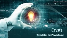  Presentation with hand holding puzzle piece - Amazing presentation theme having cancer medical research - close up of scientist hand backdrop and a ocean colored foreground