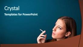  Presentation with no drug no smoking - Audience pleasing slide set consisting of cancer mouth - beautiful young woman smoking cigarette backdrop and a  colored foreground