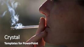  Presentation with cancer - Beautiful slide deck featuring cancer mouth - close-up of a young woman backdrop and a tawny brown colored foreground