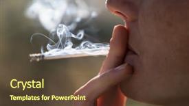  Presentation with cancer - PPT theme with cancer mouth - close-up of a young woman background and a tawny brown colored foreground