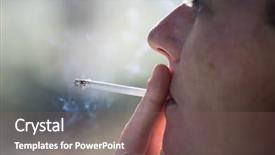  Presentation with cancer - Audience pleasing PPT theme consisting of cancer mouth - close-up of a young woman backdrop and a violet colored foreground