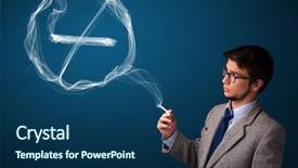  Presentation with smoking pregnancy - PPT theme featuring cancer mouth - handsome young man smoking unhealthy background and a navy blue colored foreground