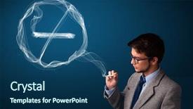  Presentation with unhealthy habits - Presentation with cancer mouth - handsome young man smoking unhealthy background and a navy blue colored foreground