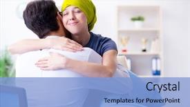  Presentation with cancer - Amazing PPT theme having cancer patient visiting doctor backdrop and a light blue colored foreground