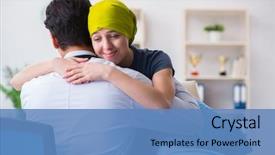  Presentation with doctor and patient medical consultation - Theme having cancer patient visiting doctor background and a teal colored foreground