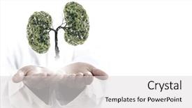  Presentation with lungs - Slide deck enhanced with breathing organ - conceptual image of green tree background and a light gray colored foreground