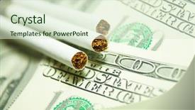  Presentation with modern medicine cardiology concept mixed - Slide deck with cost smoking - expensive habits concept background and a soft green colored foreground