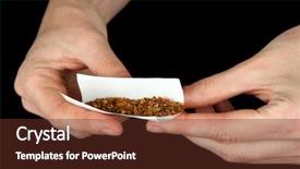  Presentation with cigarette - Cool new slide set with hands making cigarette isolated backdrop and a tawny brown colored foreground