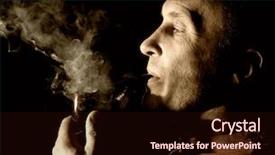  Presentation with pipe - PPT theme consisting of alcohol anti - sepia portrait of a pipe background and a  colored foreground