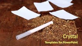  Presentation with tobacco - Presentation consisting of rolling paper on wood background and a tawny brown colored foreground