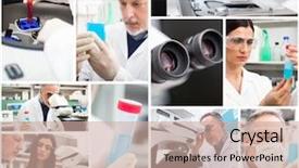  Presentation with cancer cell - PPT theme consisting of cancer red cell - composition of people at work background and a soft green colored foreground