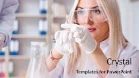  Presentation with doctor in hospital health insurance related icons healthcare person saving medical - Slide set having cancer research - young female woman doctor background and a soft green colored foreground