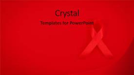  Presentation with awareness - Slides enhanced with cancer reto - aids awareness red heart ribbon background and a  colored foreground