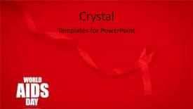  Presentation with awareness - Audience pleasing PPT theme consisting of cancer reto - aids awareness red heart ribbon backdrop and a  colored foreground